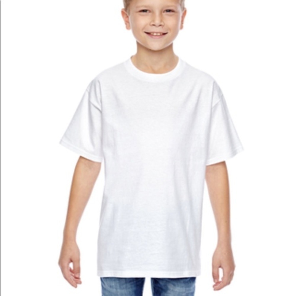 Hanes White T-Shirt Youth Size M 3 Pack Bundle